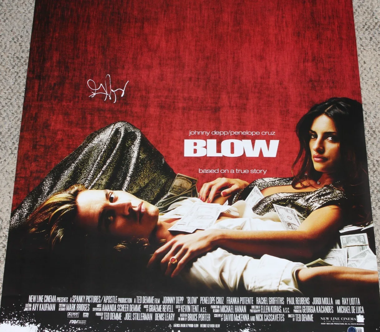 George Jung — GEORGE JUNG SIGNED 'BLOW' 24x36 MOVIE POSTER BOSTON BECKETT BAS COA