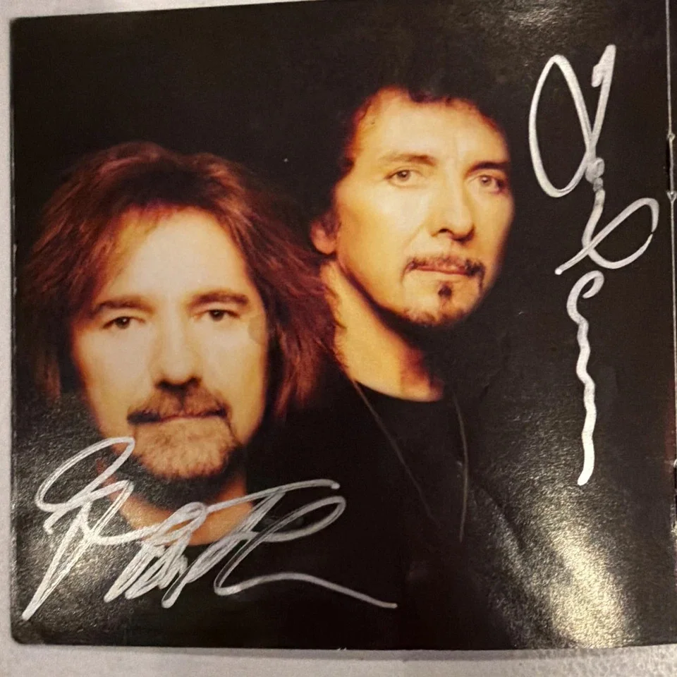 BLACK SABBATH FULLY SIGNED "REUNION" CD X4 NICE SET OF SILVER/ GOLD SIGS!! NICE!, image 2