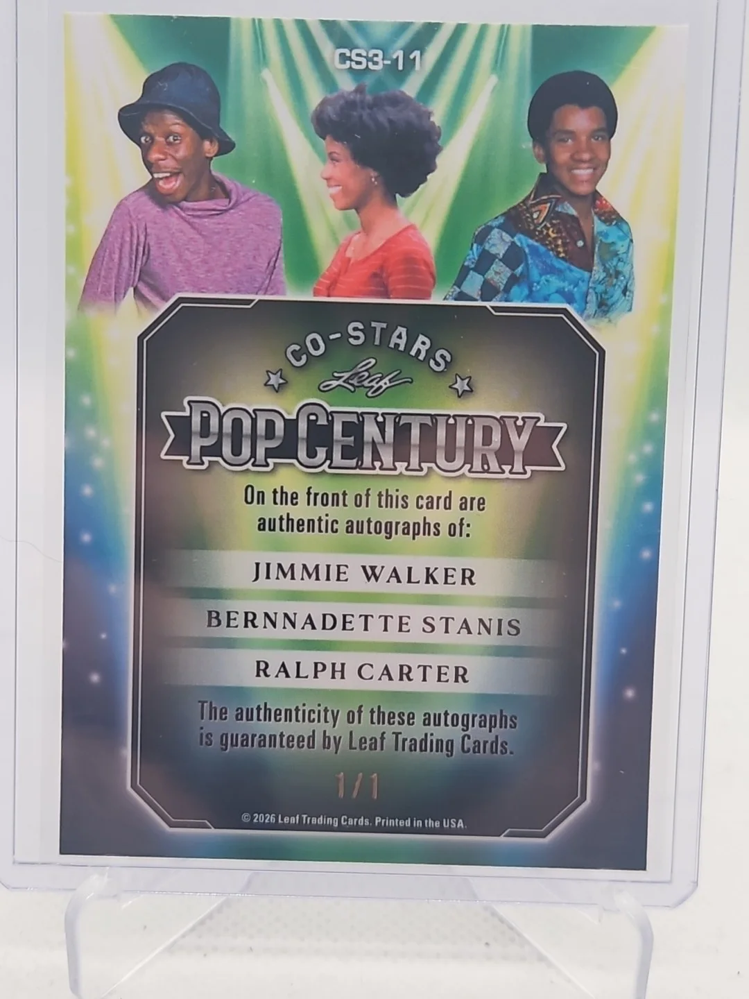 Jimmie Walker,Bernadette Stanis,Ralph Carter /1 2026Leaf Pop Century Triple Auto, image 5