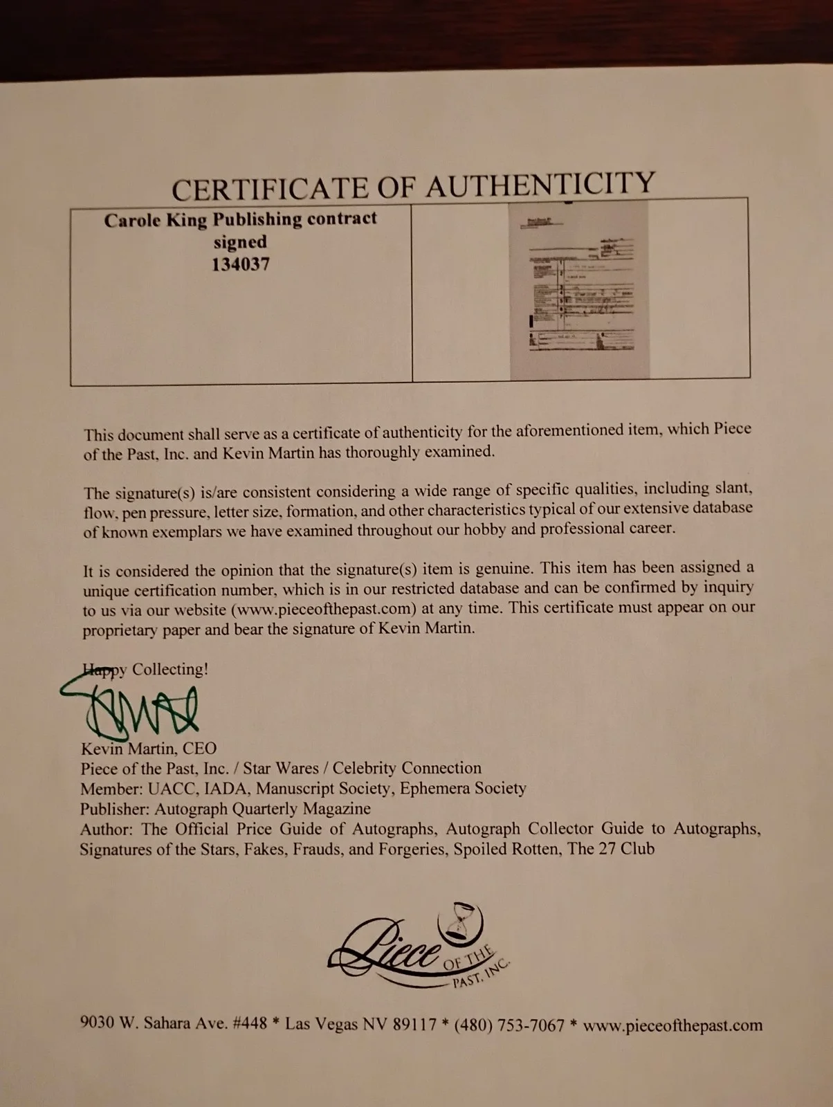 Carole King — Legend Carole King Signed Copyright Application "I Feel the Earth Move" W/COA, image 2