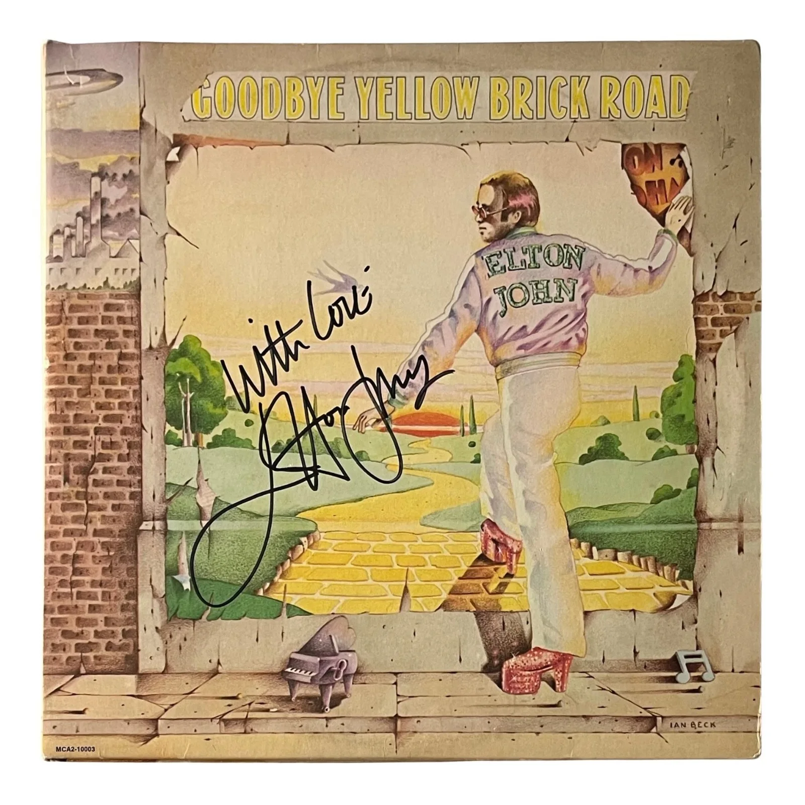ELTON JOHN Signed GOODBYE YELLOW BRICK ROAD Vinyl Record ROGER EPPERSON COA, image 2