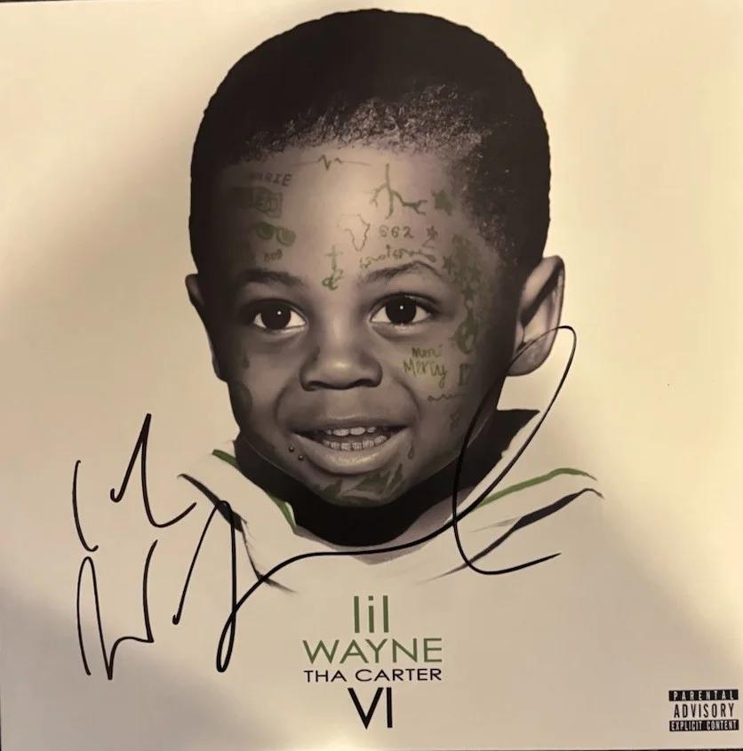 Lil Wayne Rap Hip Hop Star Signed Autographed THE CARTER VI Green Vinyl Album, изображение 2