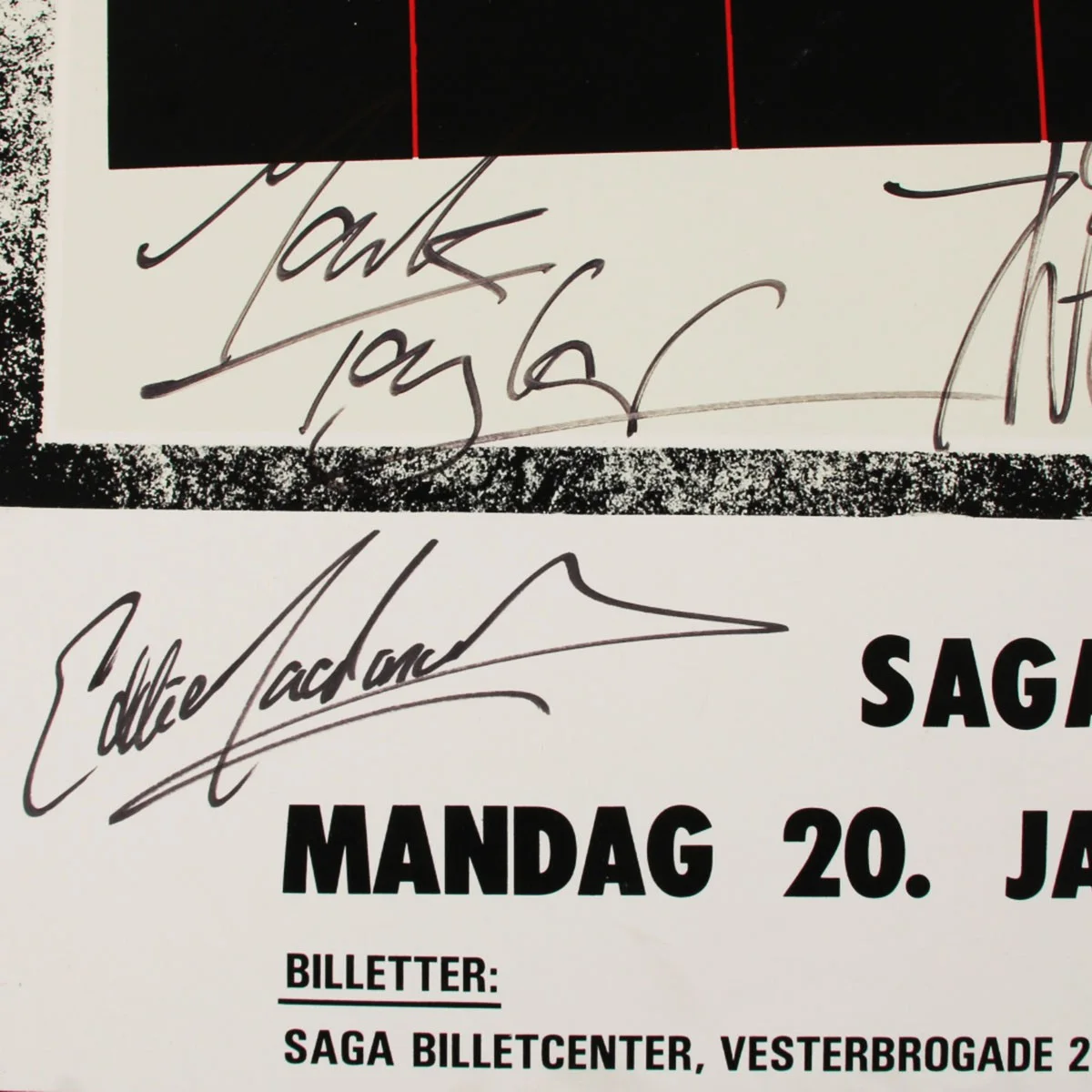 Alarm Rock Band Signed Poster Board by 5 Band Members 1985 – 23 1/2″ x 34″ JS..., изображение 3