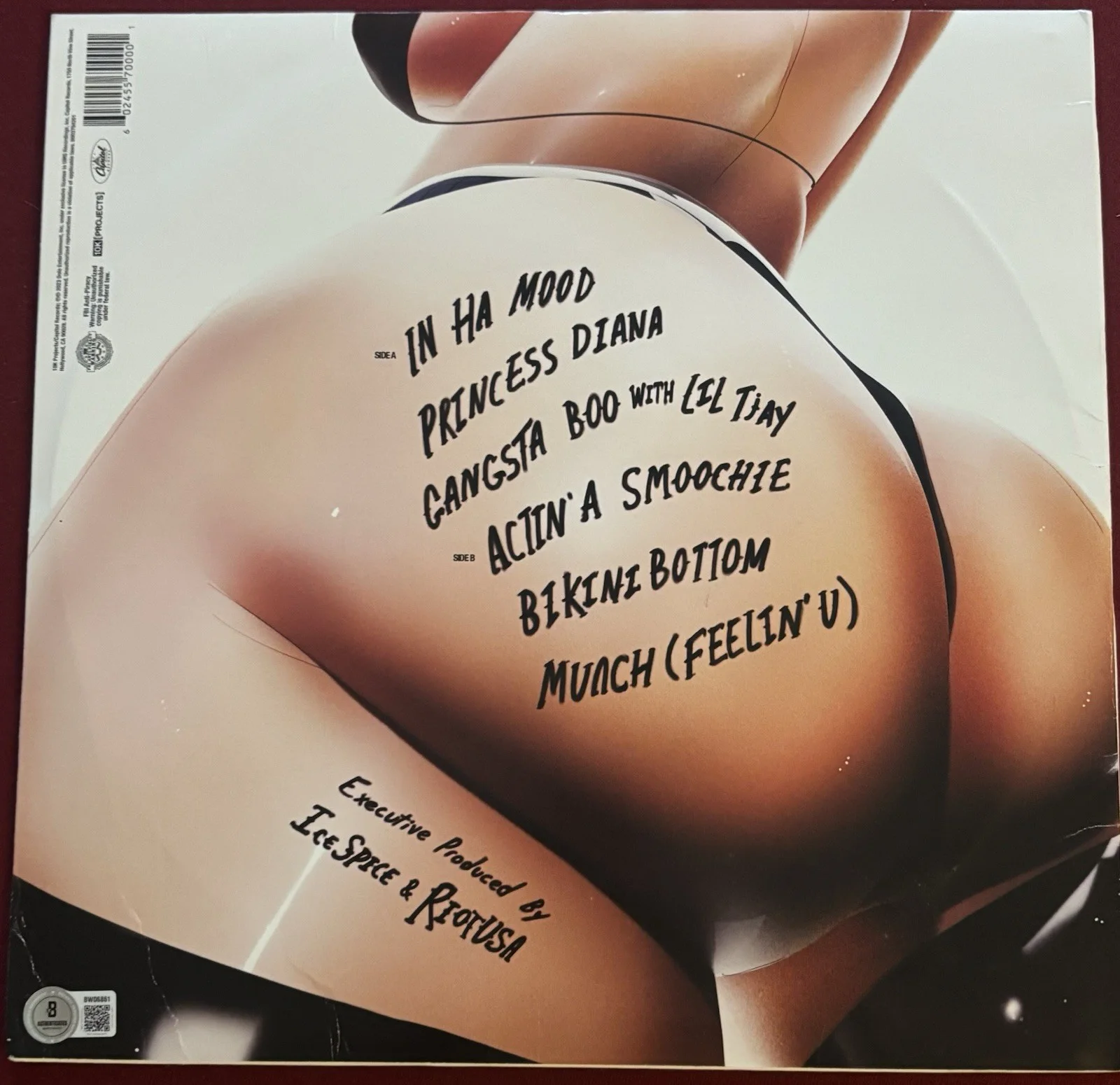 Ice Spice Rapper Signed Auto “Like..?”Vinyl Record Album LP Beckett COA Cert, изображение 2