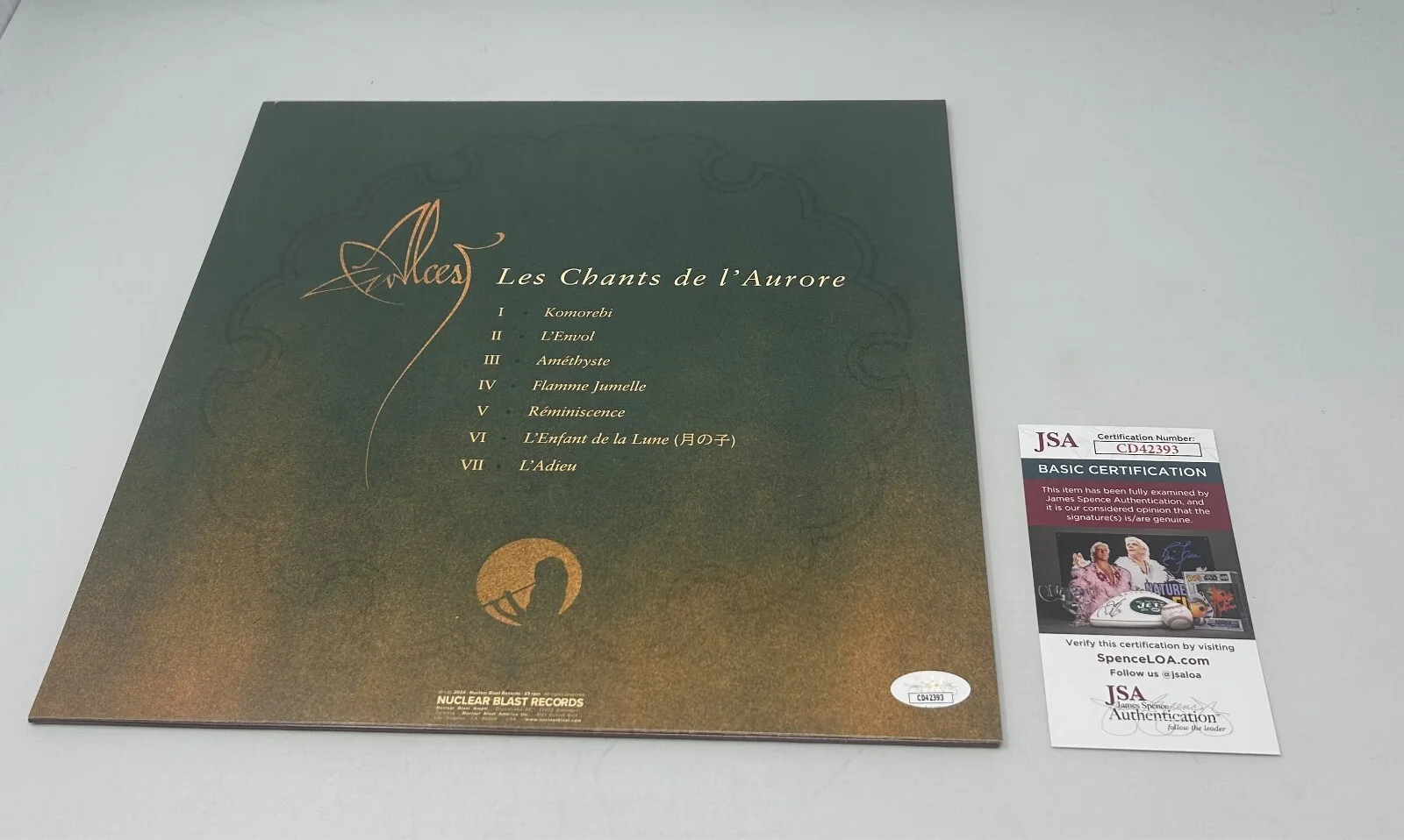 Alcest signed Les Chants de L' Aurore Album JSA COA, image 2