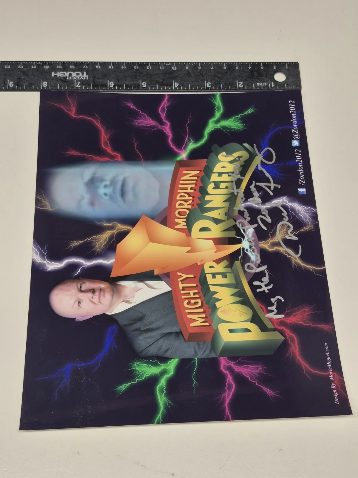 David Fielding — David Fielding Signed 8x10 Zordon Power Rangers, image 2