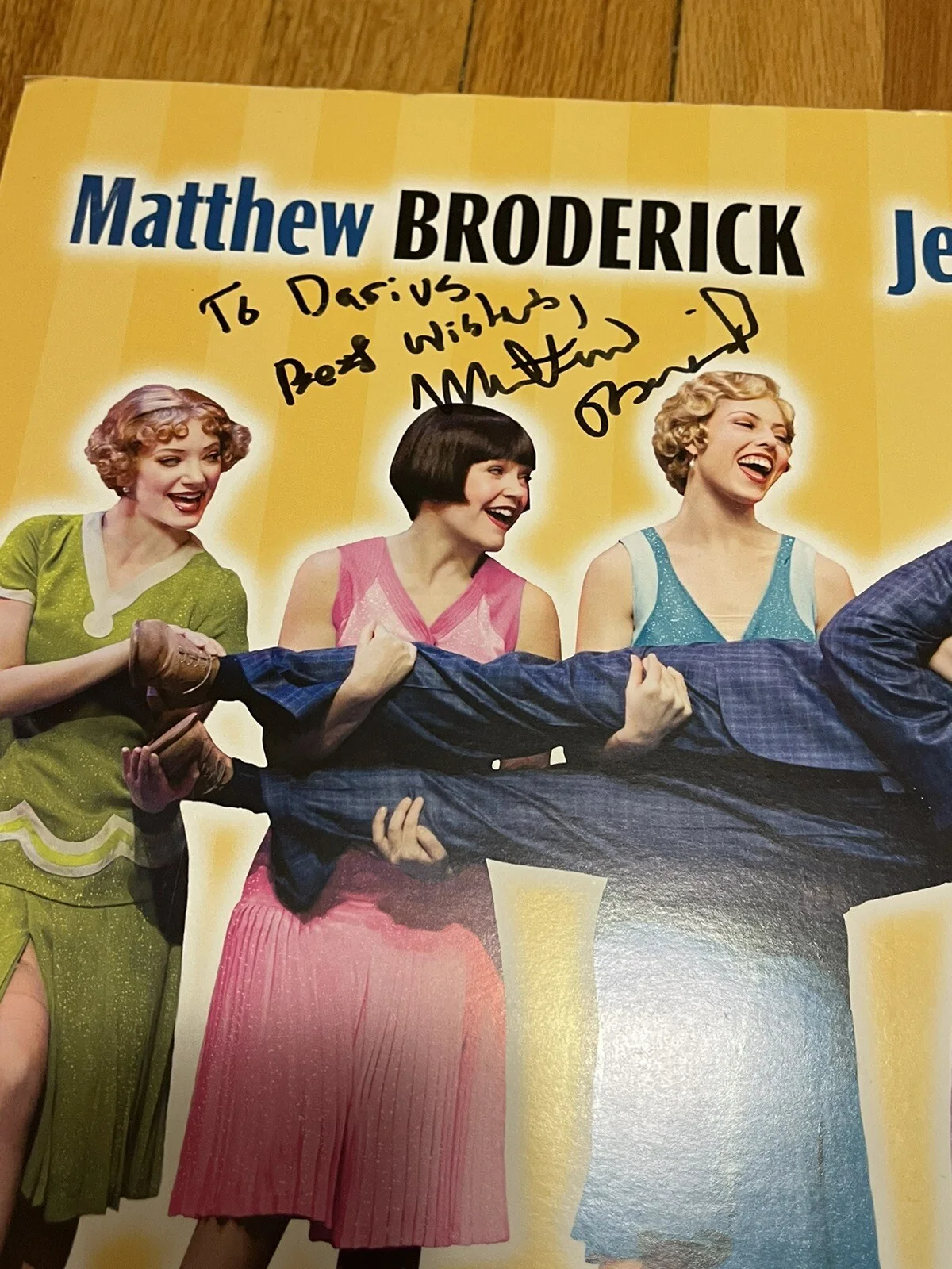 Mathew Broderick — MATTHEW BRODERICK Signed Nice Work 22” x 14” Broadway Imperial Theatere NY 2012, image 3
