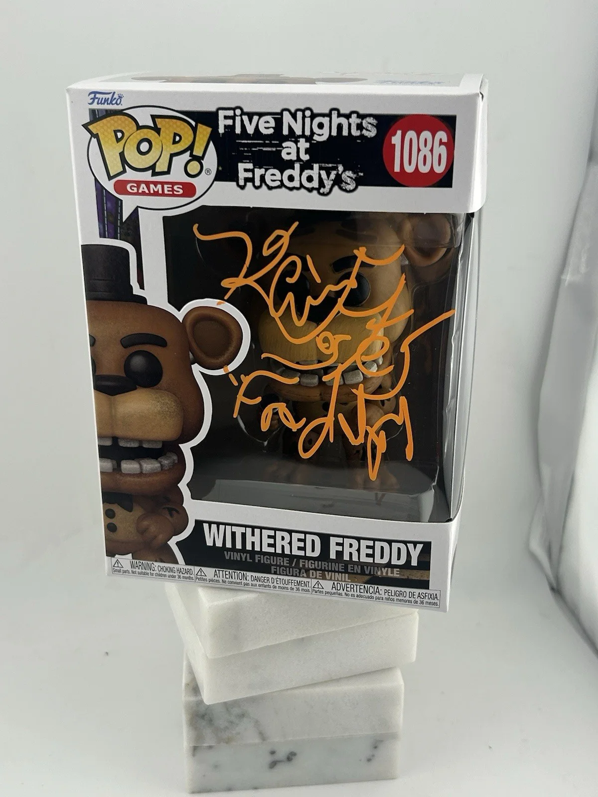 Kevin Foster — Funko Five Nights At Freddy’s 1086 Withered Freddy Signed Kevin Foster OCCM Oran