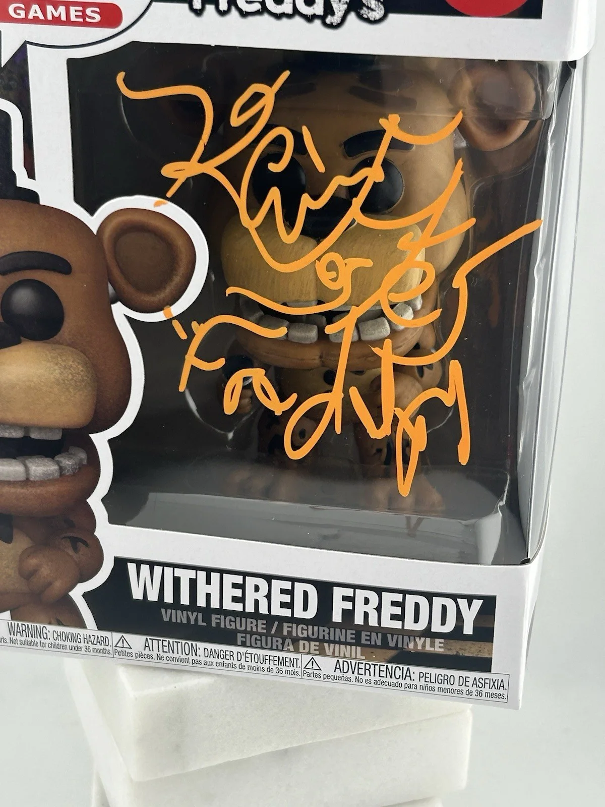 Kevin Foster — Funko Five Nights At Freddy’s 1086 Withered Freddy Signed Kevin Foster OCCM Oran, image 2