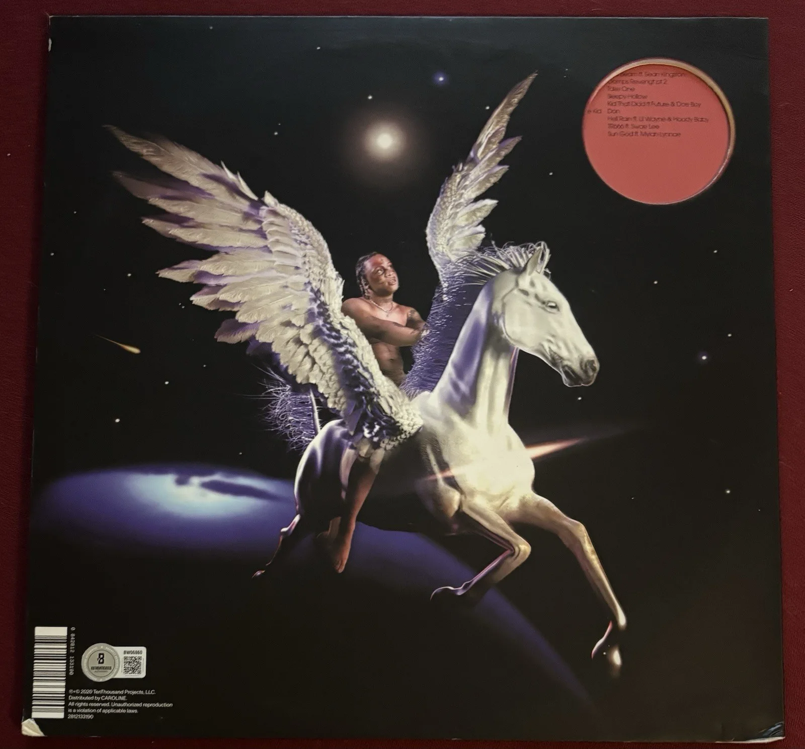 Trippie Redd Signed Autographed Pegasus Vinyl LP Authentic Beckett COA Certifee, image 2