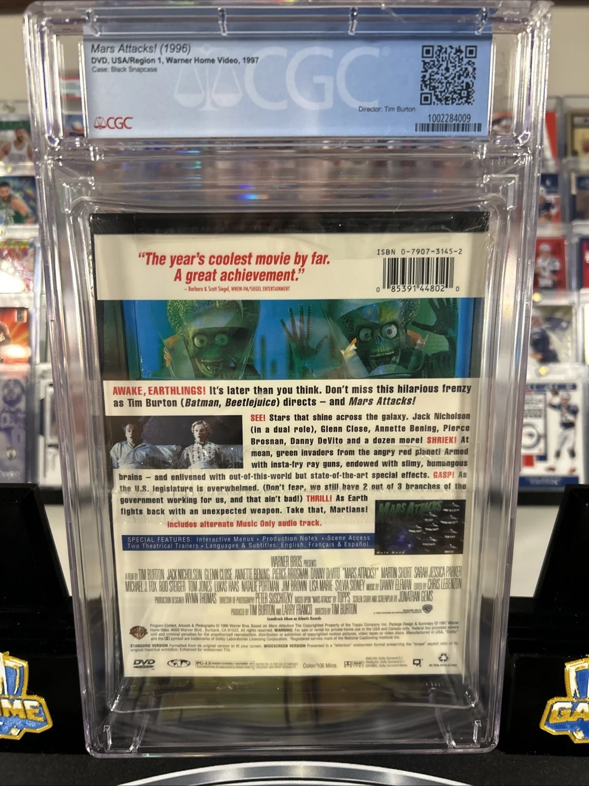 Mars Attacks 1997 DVD CGC Graded 9.4 Nicholson Close Benning Bronson DeVito, image 3