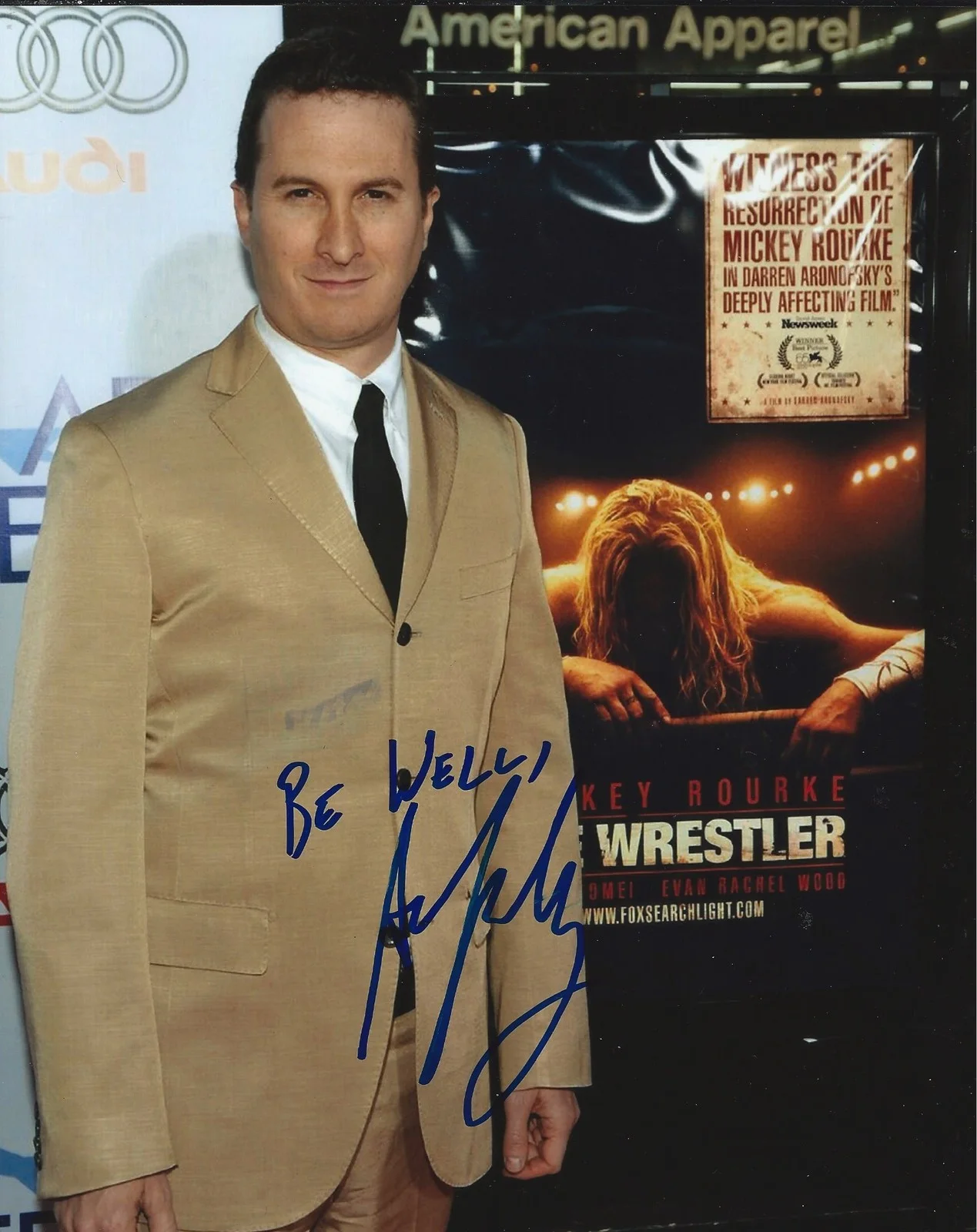 Darren Aronofsky — Darren Aronofsky signed The Wrestler 8x10 Photo In Person.exact Proof Black Swan