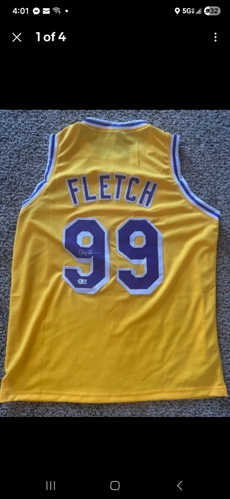 Fletch Chevy — Fletch Chevy Chase Autographed Signed Yellow Jersey Beckett BAS QR, image 2