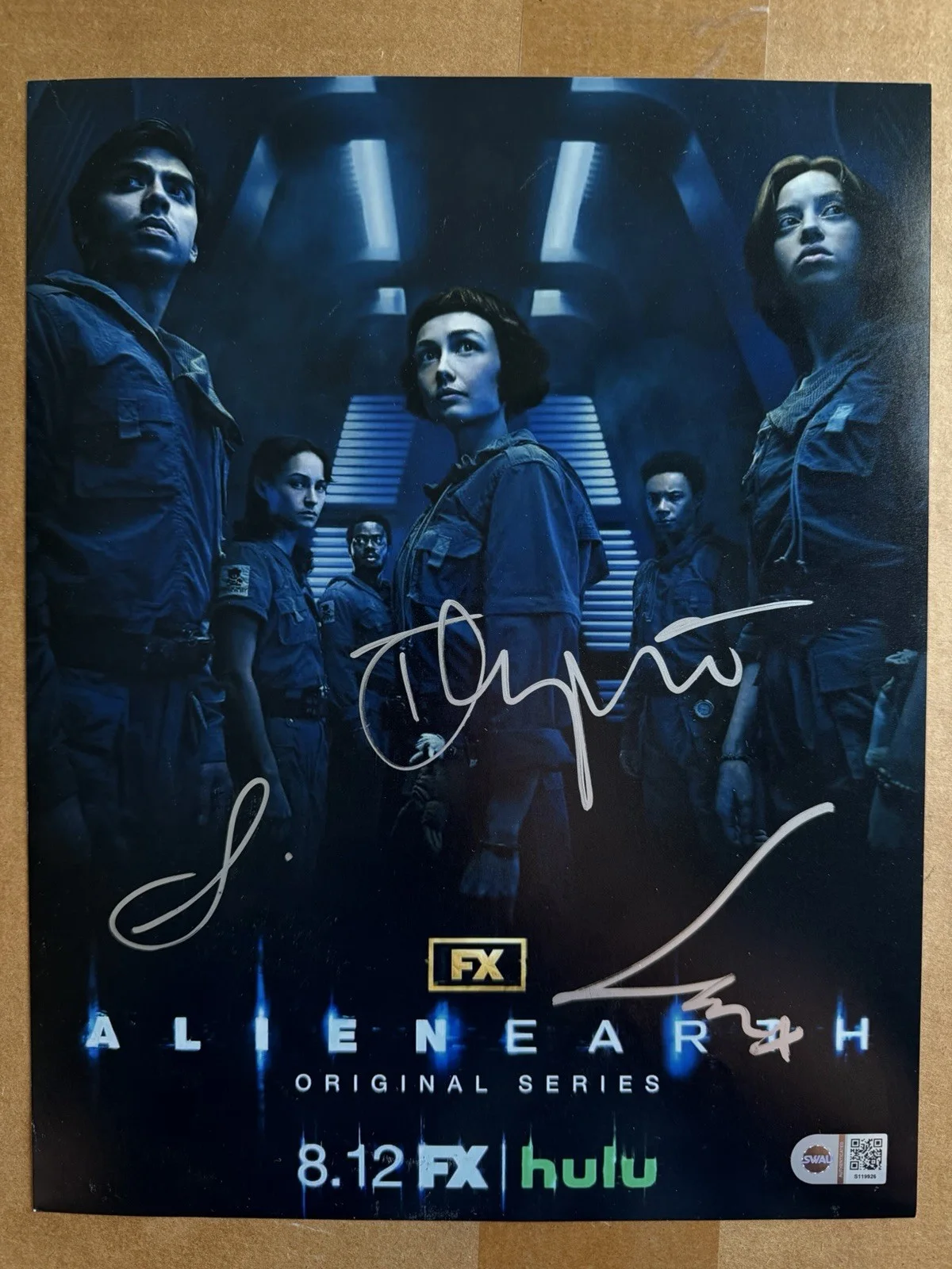 3 Signed Alien Earth Sydney Chandler Timothy Olyphant Autograph Proof SWAU COA, image 2