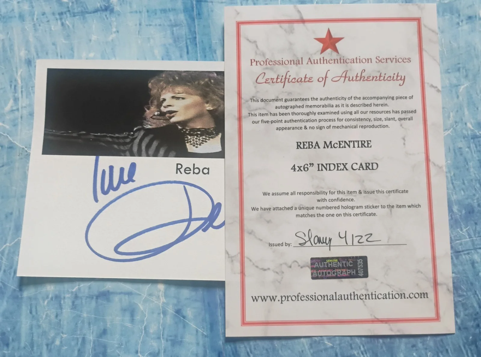 Reba McEntire Hand Signed Autograph COA Index Card NO US TARIFFS, image 5