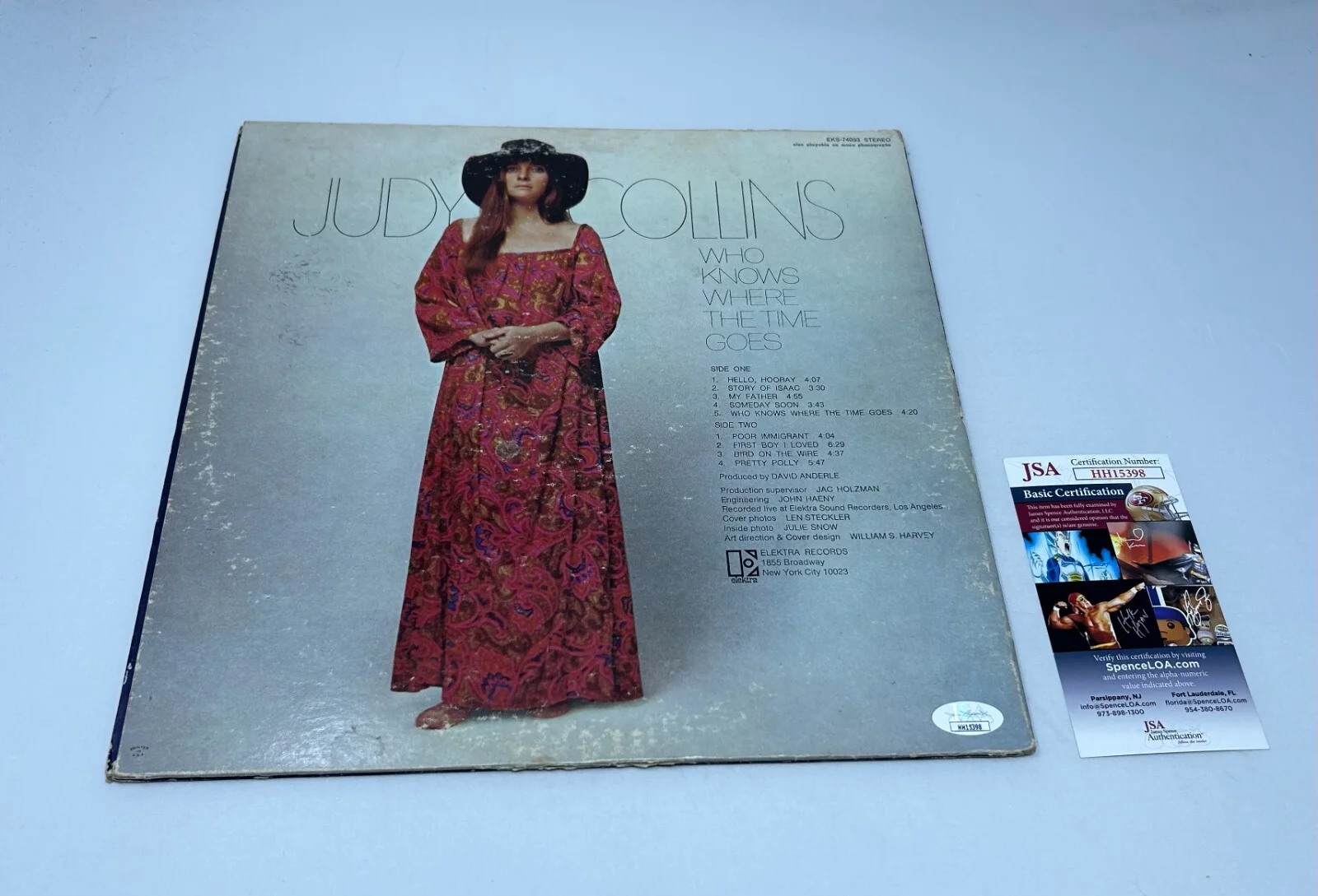 Judy Collins signed "Who Knows Where The Time Goes" Album JSA COA, изображение 2