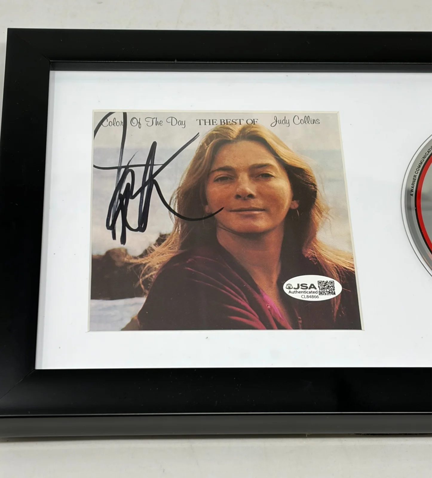 Judy Collins signed Colors Of The Day Framed CD Cover JSA COA, изображение 2