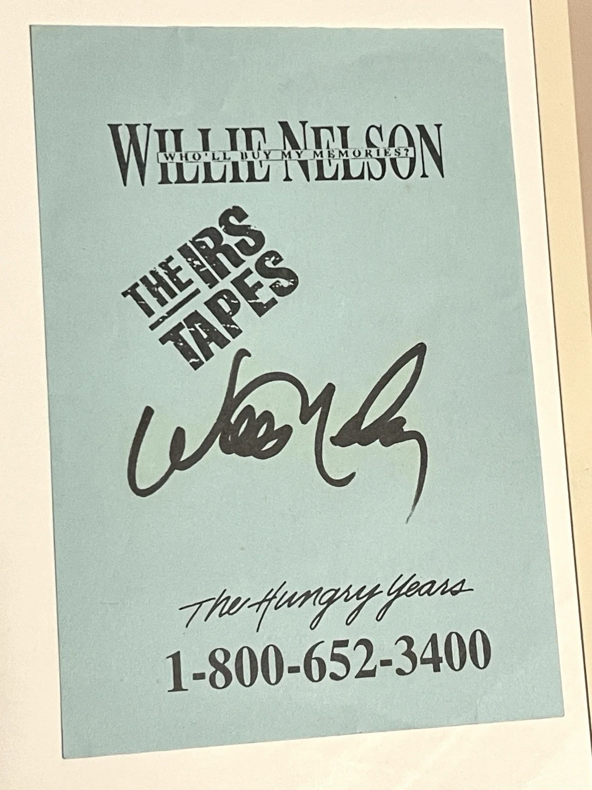 Willie Nelson signed 8x10 Photo & 4x6 IRS Tapes Country Music Auto Rare, изображение 2