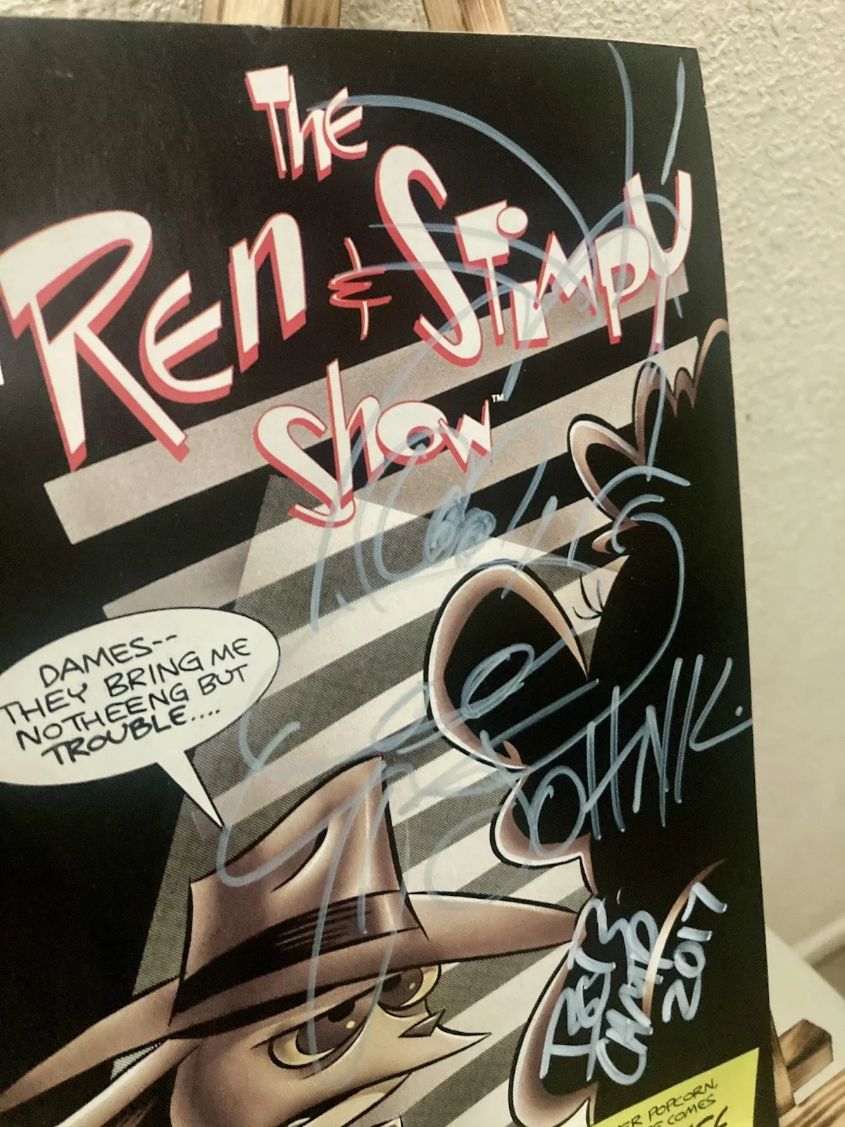 RARE Dual Signed And Illustrated Rin And Stimpy 1993 Comic July 8, изображение 4