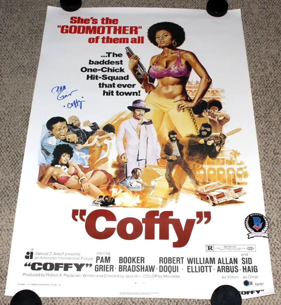 Pam Grier — PAM GRIER SIGNED 'COFFY' 27x40 FULL-SIZE F/S MOVIE POSTER BAS BECKETT COA PROOF