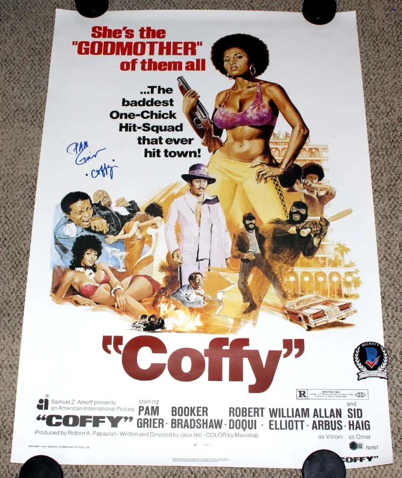 Pam Grier — PAM GRIER SIGNED 'COFFY' 27x40 FULL-SIZE F/S MOVIE POSTER BAS BECKETT COA PROOF, изображение 3