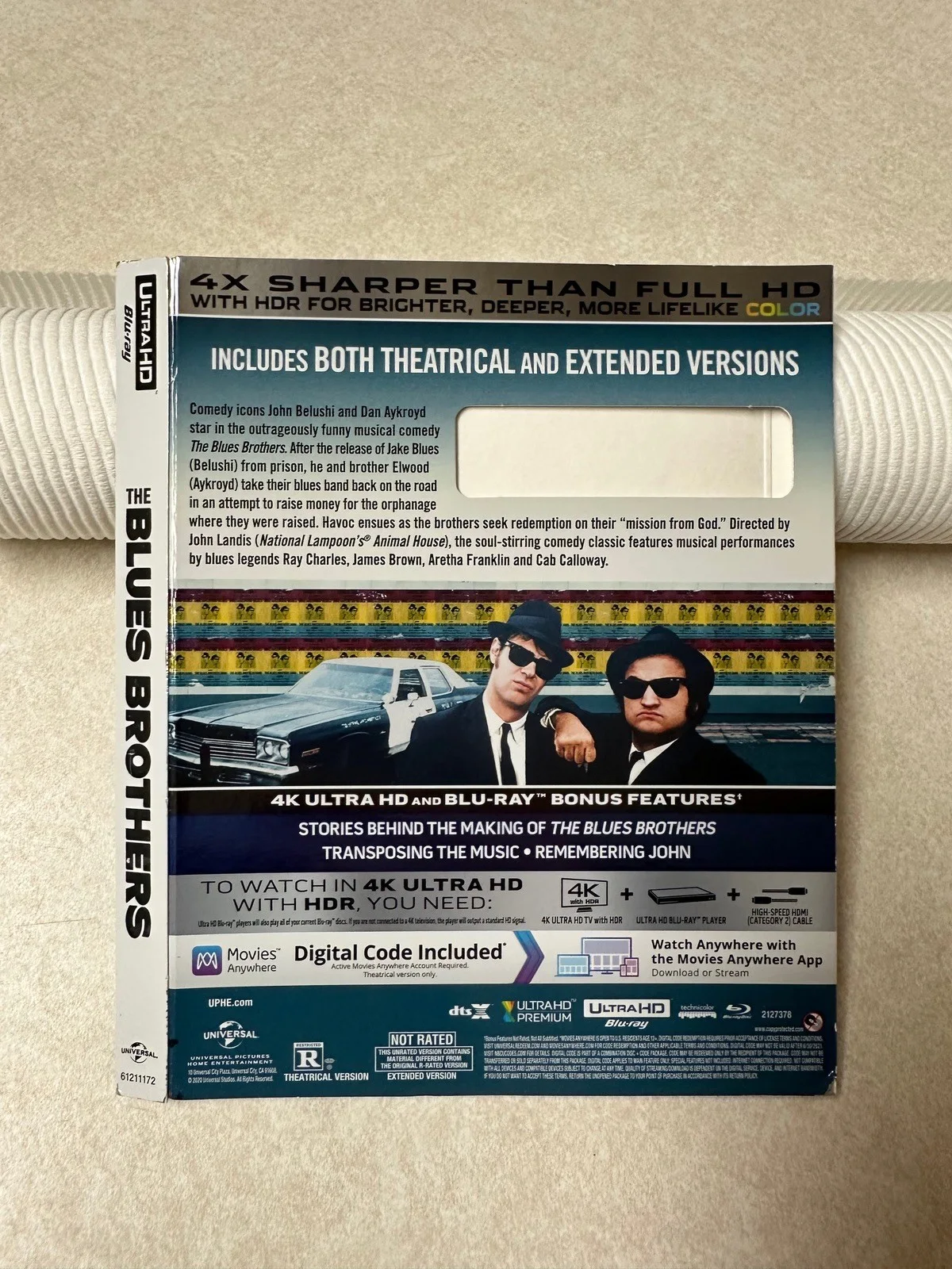 Universal The Blue Brothers 4K Blu-Ray Slipcover Only, image 2