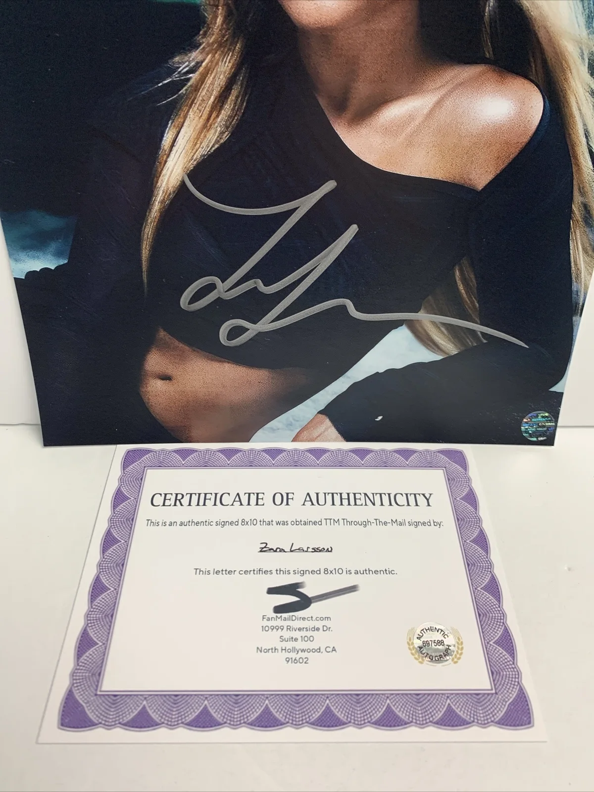 actor — Zara Larsson (Singer/Musician) Signed Autographed 8x10 photo - AUTO w/COA, image 2