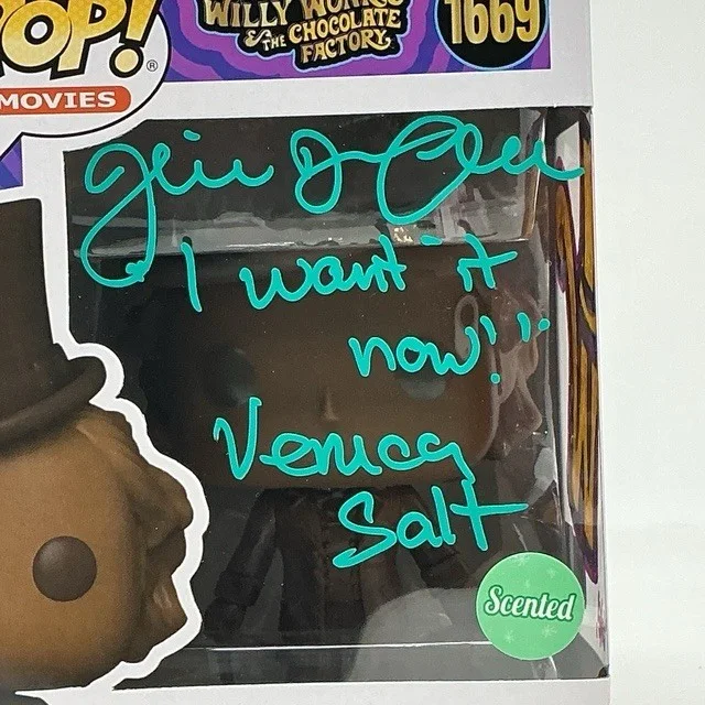 Julie Dawn Cole Signed W/ ART Willy Wonka & The Chocolate Factory Funko Pop OCCM, изображение 2