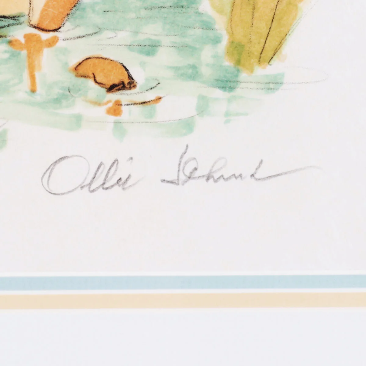 Ollie Johnston Signed Lithograph LE Bambi "The First Kiss", изображение 2