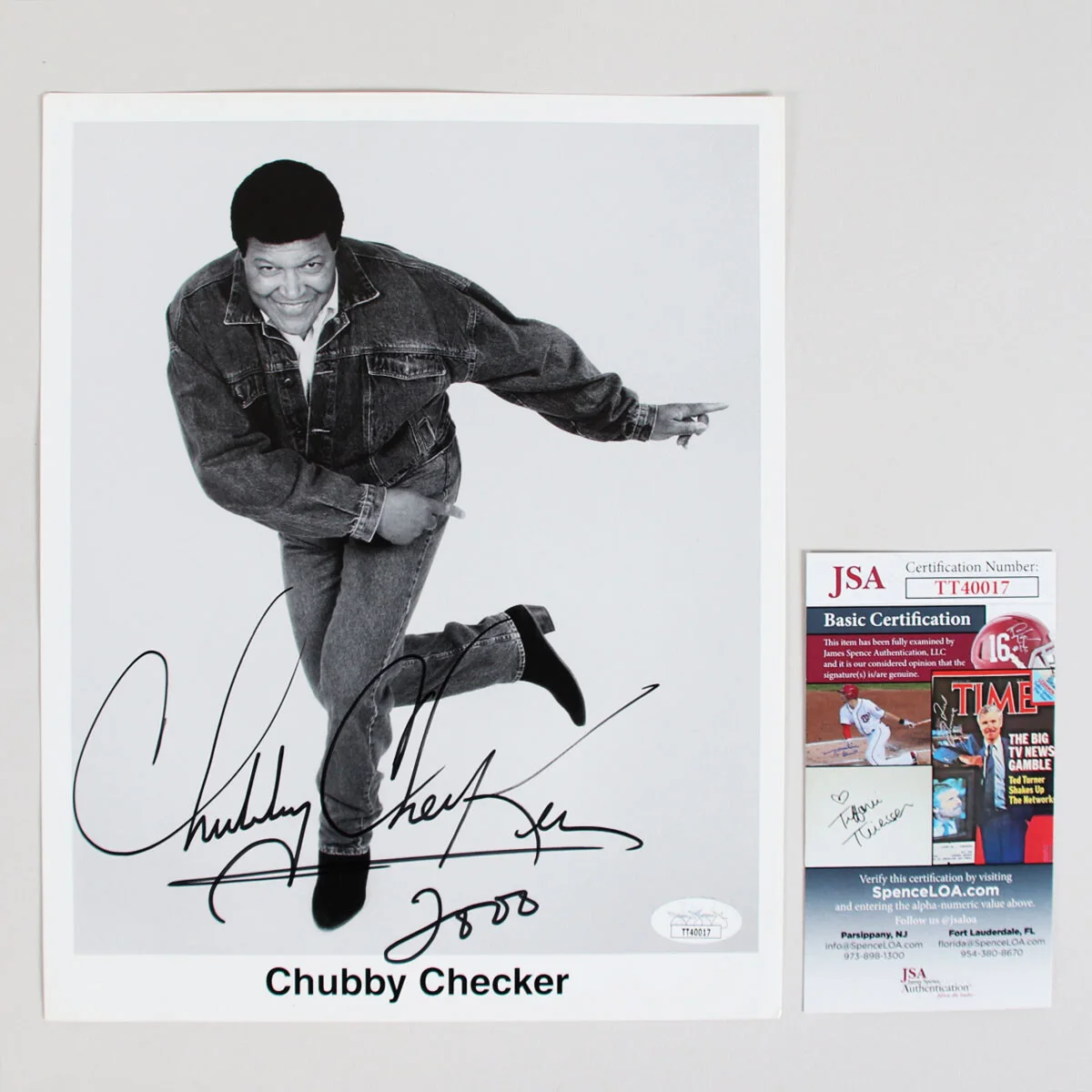Chubby Checker Signed Photo 8x10 - COA JSA, image 3