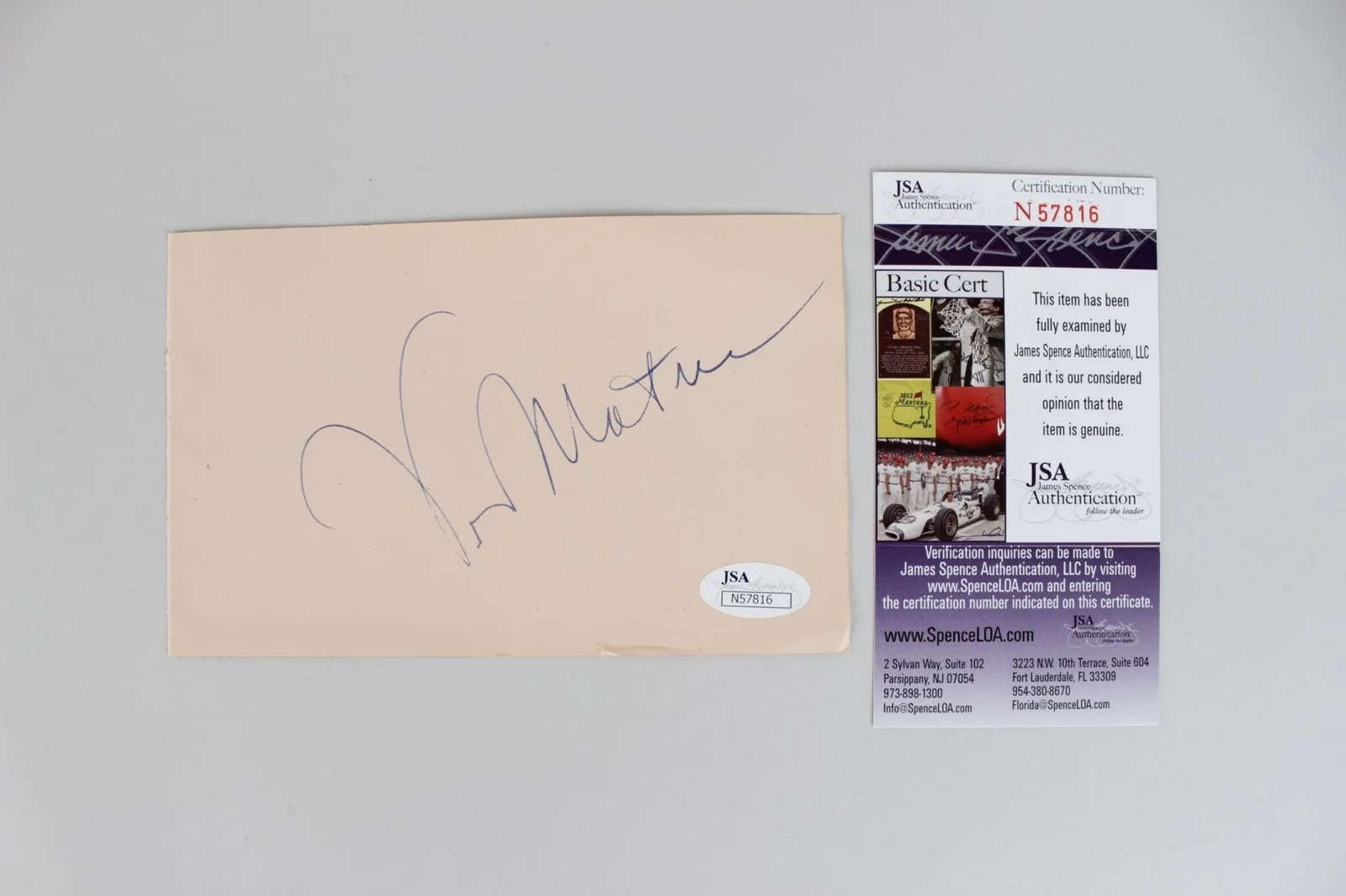 Van Johnson Signed Album Page - COA JSA, image 2