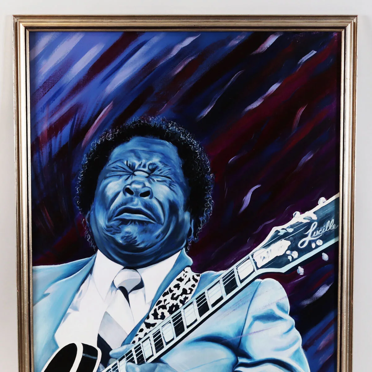 B.B. King Signed Painting Blue with a Feeling by Jim Matrone - COA 100% Authe..., изображение 3