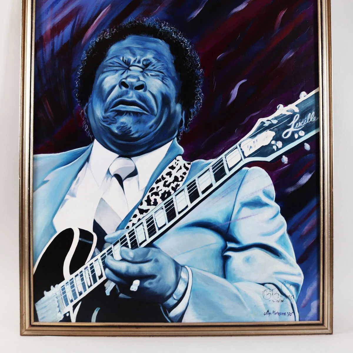 B.B. King Signed Painting Blue with a Feeling by Jim Matrone - COA 100% Authe..., изображение 4