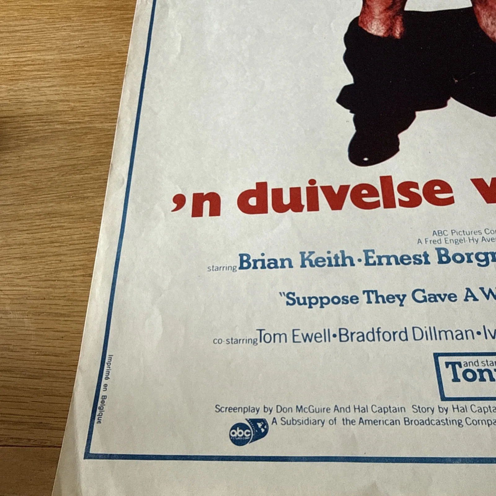 Rare Belgian Film Poster “suppose They Gave A War..” Tony Curtis 35x55 (31, изображение 5