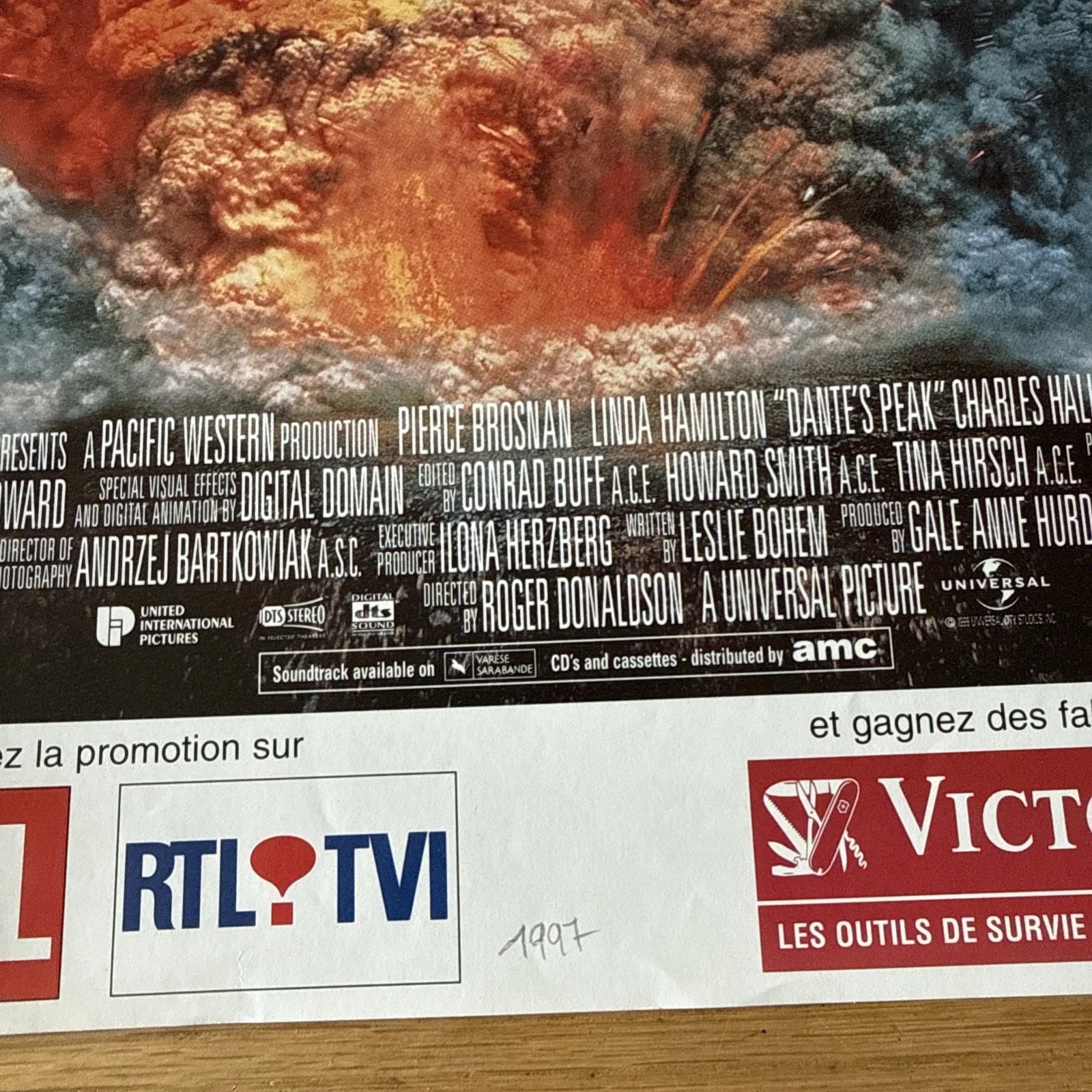 RARE / POSTER / FILM : Le Pic de Dante - Pierce BROSMAN - Linda HAMILTON 1997 05, изображение 5
