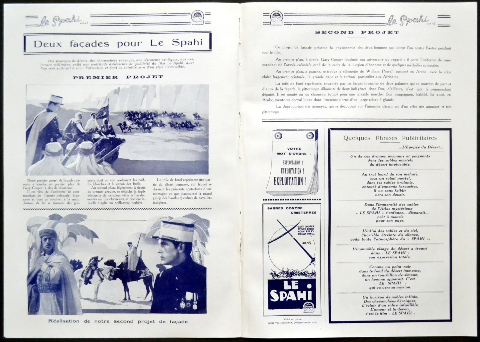 BEAU SABREUR 1928 Gary Cooper, Evelyn Brent, Noah Beery FRENCH PRESSBOOK, image 3
