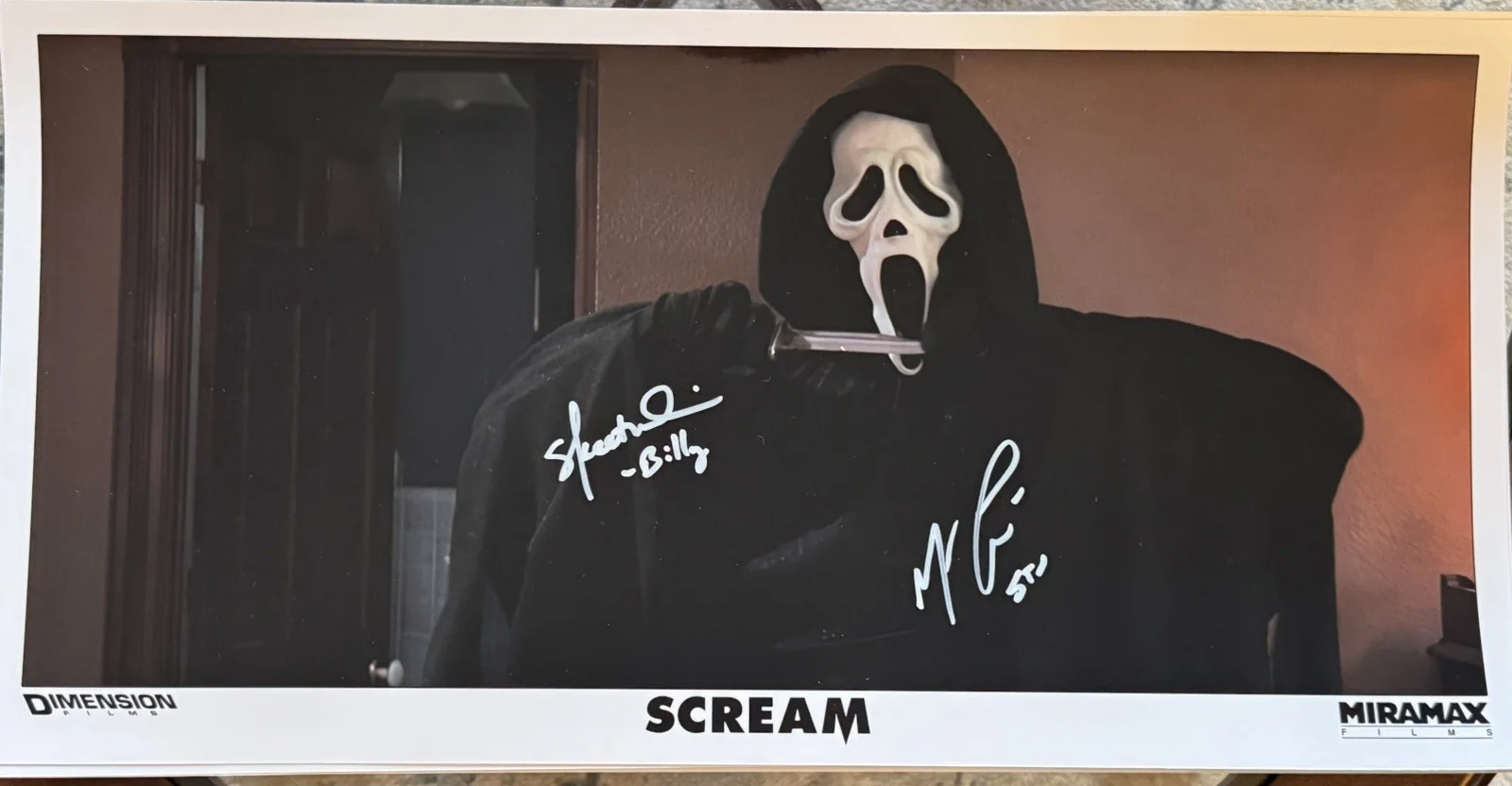 Skeet Ulrich and Matthew Lillard — Scream (1996) Custom Metallic 10x20 Signed by Matthew Lillard and Skeet Ulrich