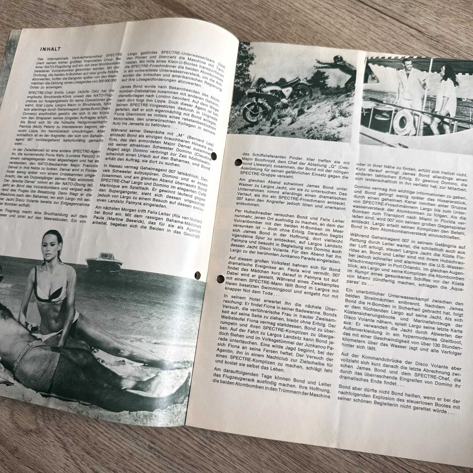 Rare German THUNDERBALL Movie Cinema Programme Sean Connery James Bond 007, изображение 3