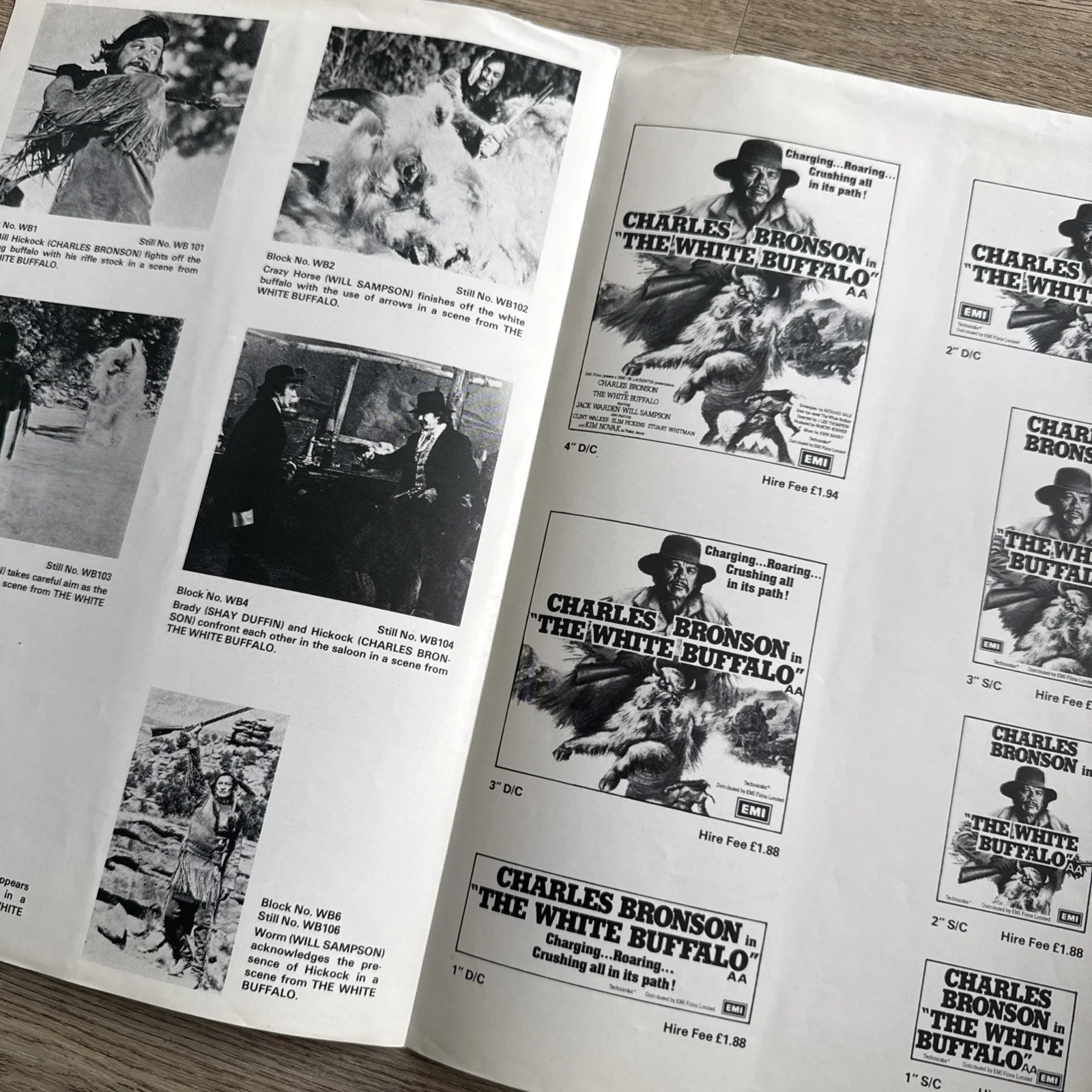 The White Buffalo Charles Bronson UK EMI Cinema Campaign Press Book 1977, изображение 2