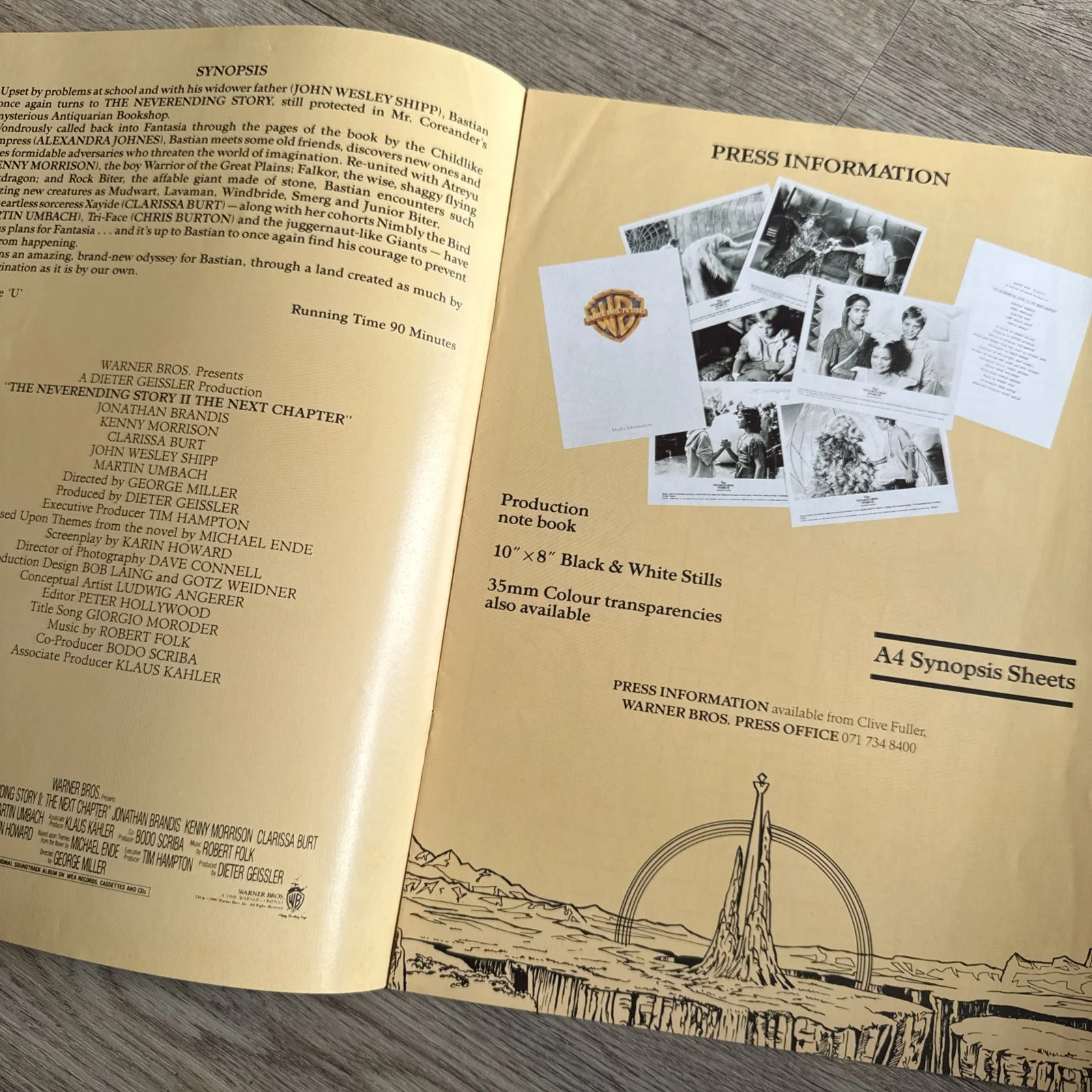 The NeverEnding Story II 2 The Next Chapter UK Cinema Campaign Press Book 1990, изображение 2
