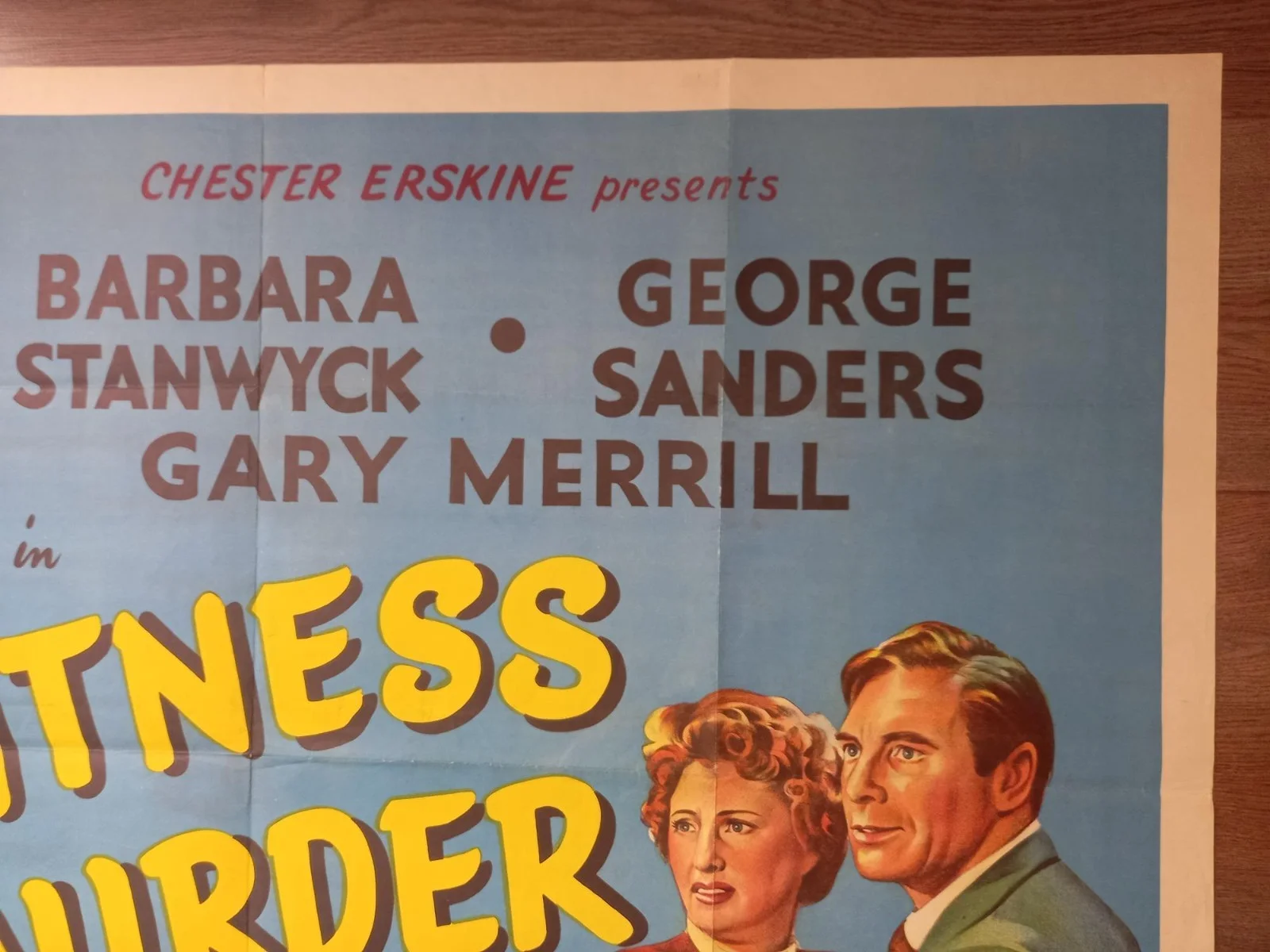 WITNESS TO MURDER 1954 BRITISH QUAD POSTER BARBARA STANWYCK GEORGE SANDERS, изображение 4
