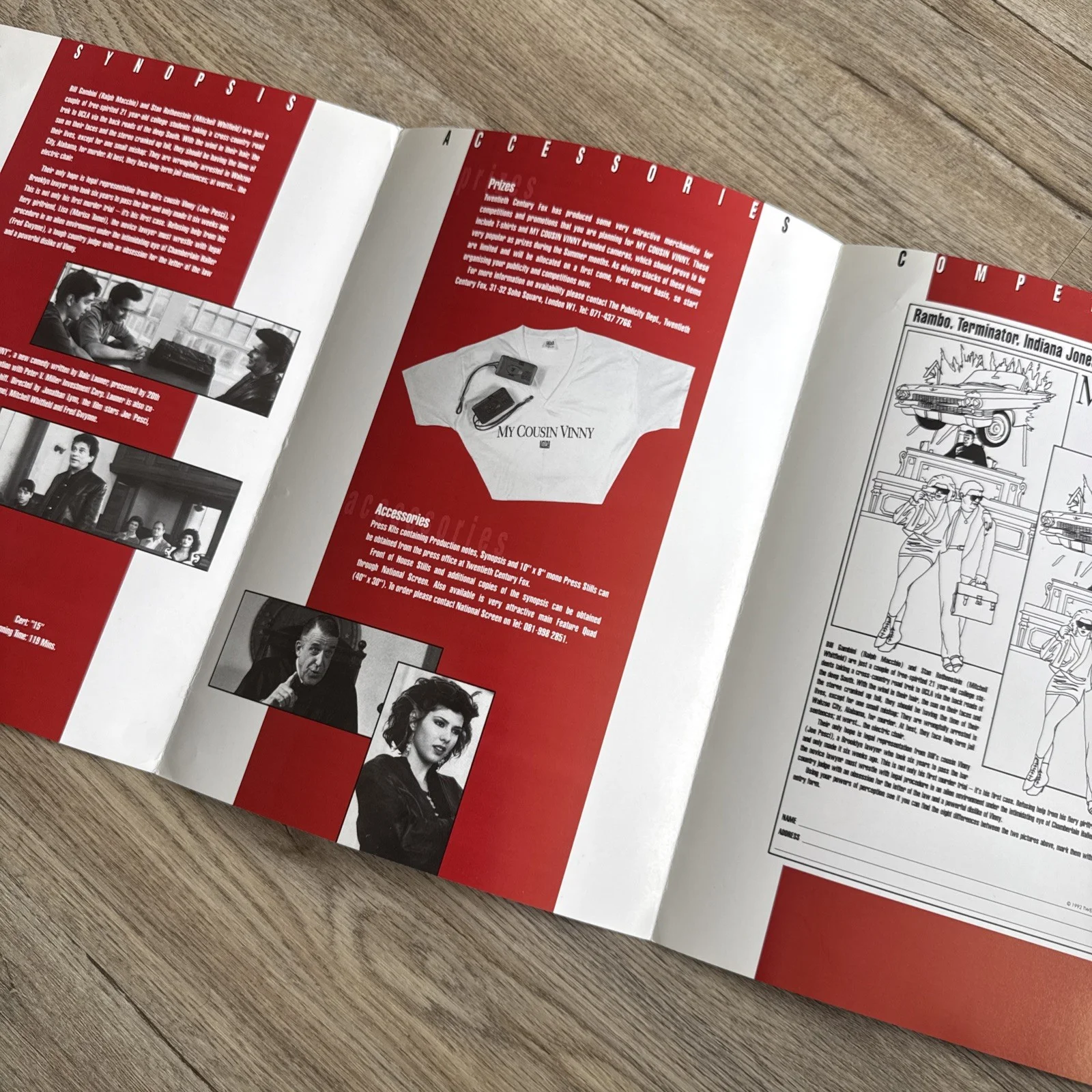 My Cousin Vinny Joe Pesci Ralph Macchio UK Cinema Campaign Press Book 1992, изображение 2