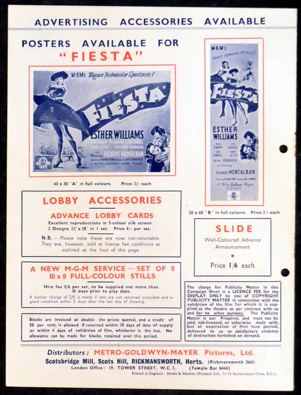 FIESTA 1947 Esther Williams, Akim Tamiroff, Cyd Charisse UK CAMPAIGN BOOK, изображение 4