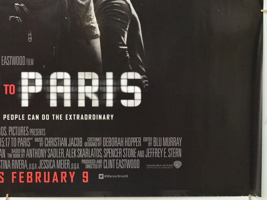 THE 15:17 TO PARIS (2018) Original Cinema Quad Film Poster - Clint Eastwood, изображение 5