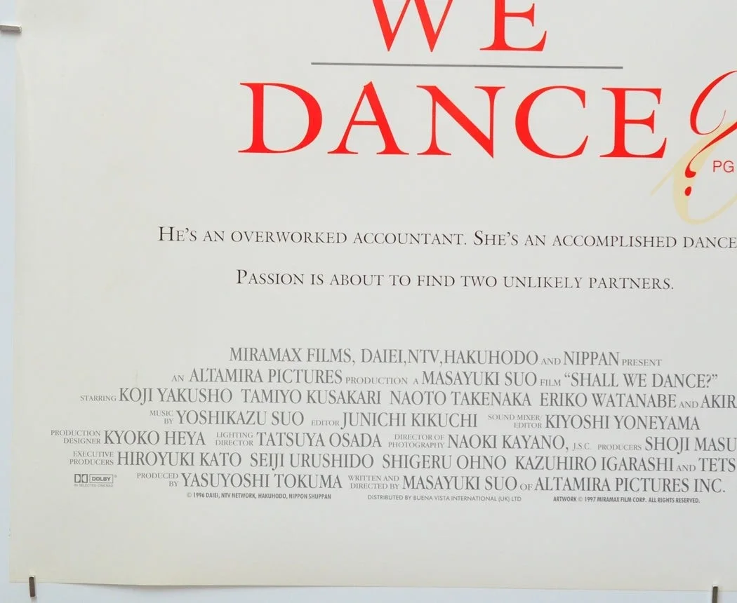 SHALL WE DANCE (1998) Original Quad Film Poster - Masayuki Suo, Koji Yakusho, изображение 4