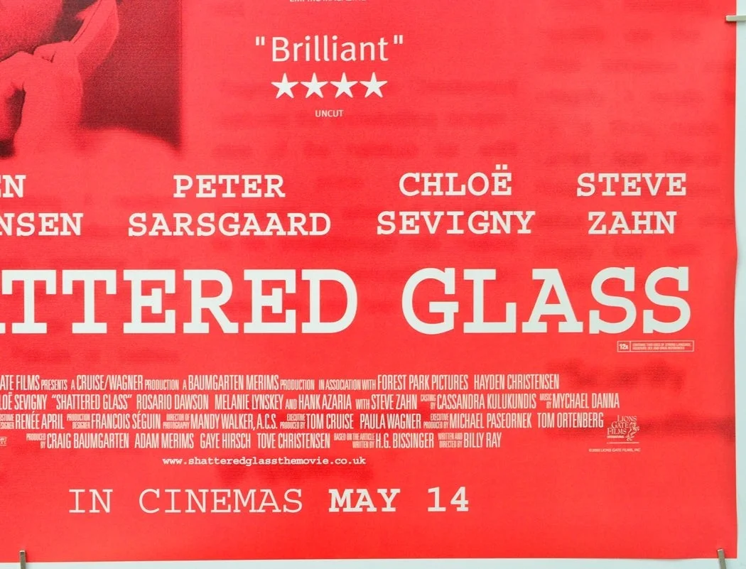 SHATTERED GLASS (2004) Original Cinema Quad Film Poster - Hayden Christensen, изображение 5