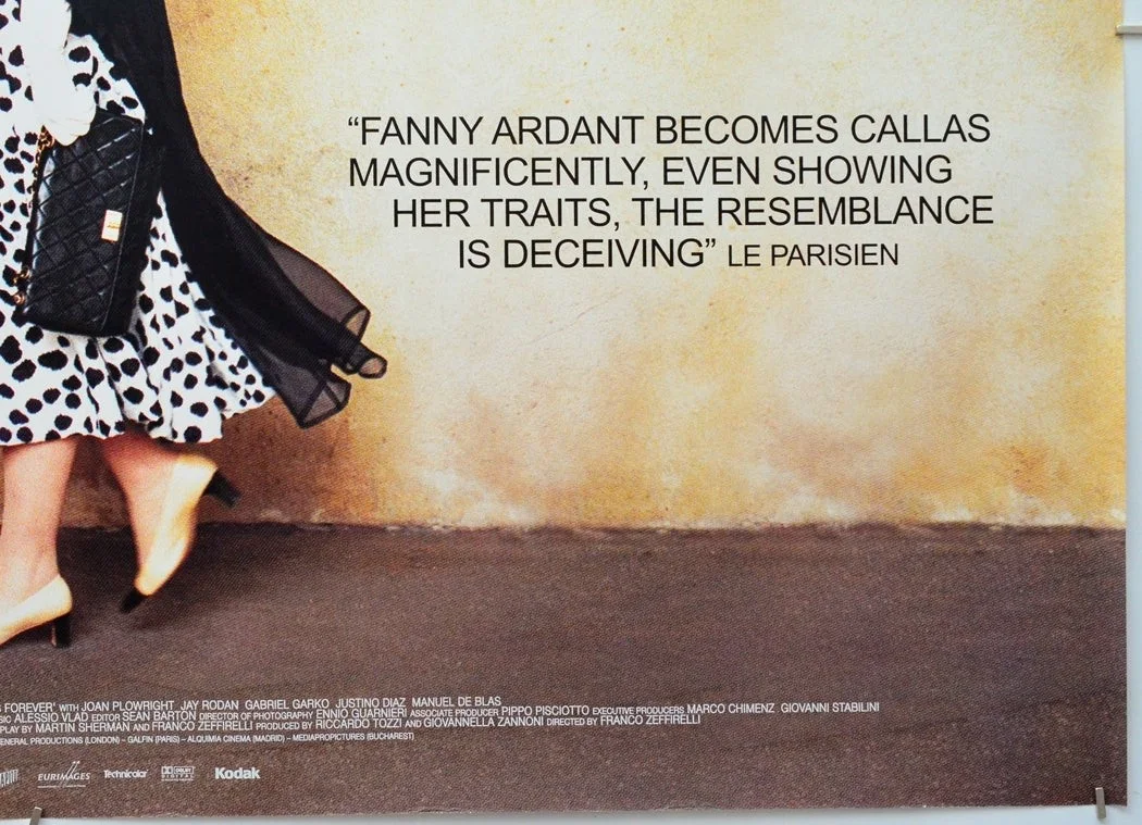 CALLAS FOREVER (2004) Cinema Quad Movie Poster - Franco Zeffirelli, Fanny Ardant, изображение 5