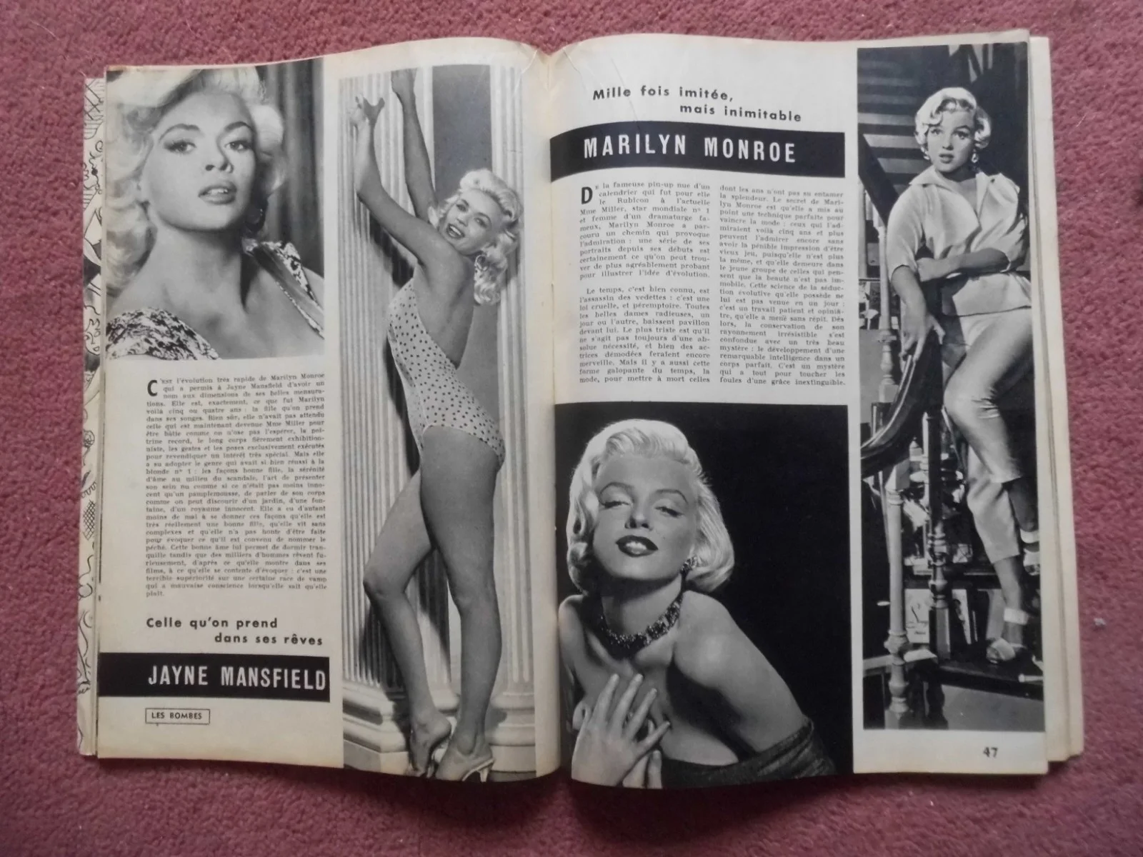 FROU FROU (1957) French mag KIM NOVAK,MARILYN MONROE,JAYNE MANSFIELD, DIANA DORS, изображение 3
