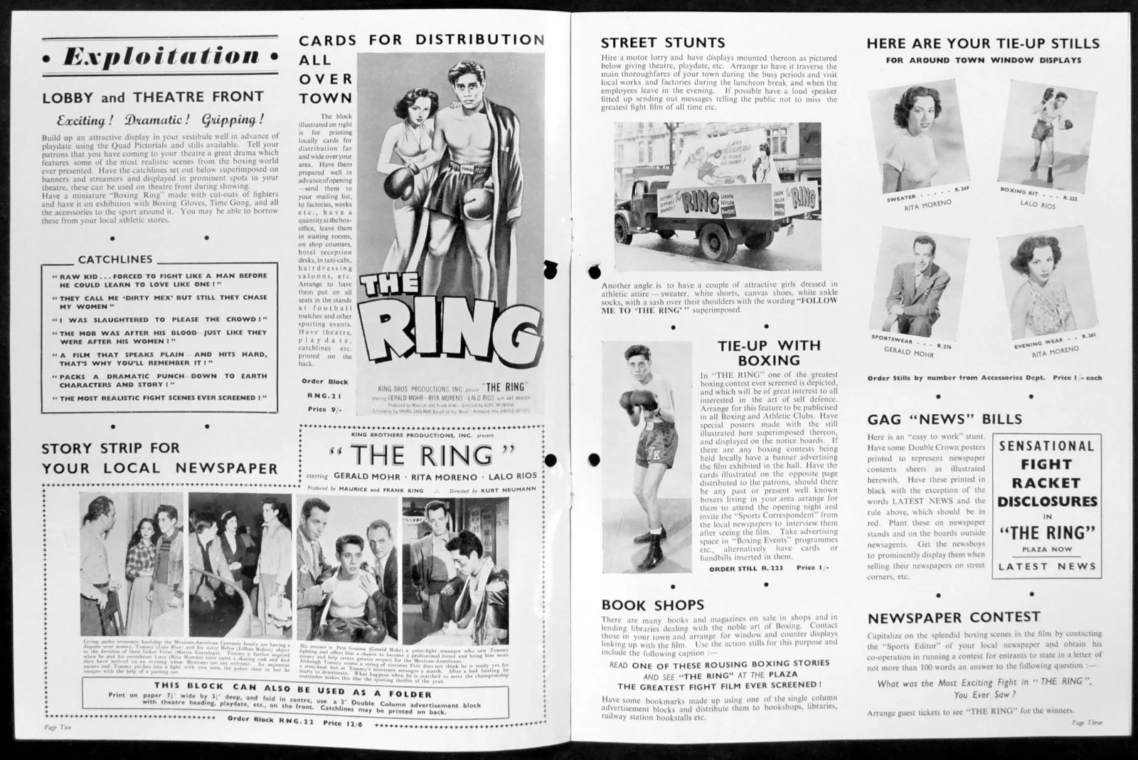 RING 1952 Gerald Mohr, Rita Moreno, Jack Elam, Art Aragon UK CAMPAIGN BOOK, image 2