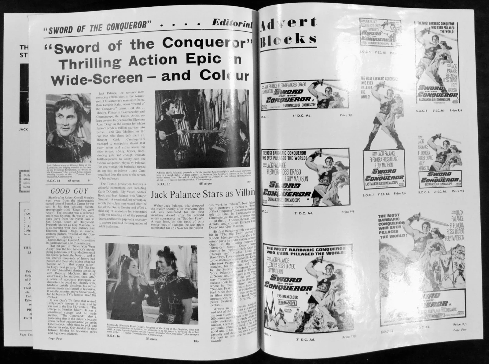 SWORD OF THE CONQUEROR 1962 Jack Palance, Eleonora Rossi Drago UK CAMPAIGN BOOK, изображение 2